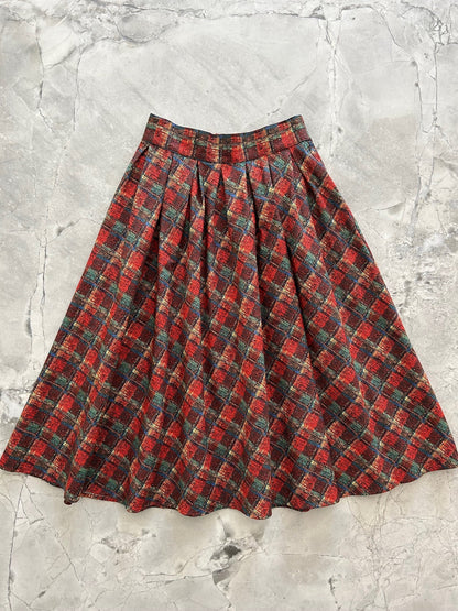 Red Plaid Doris Skirt Retrolicious