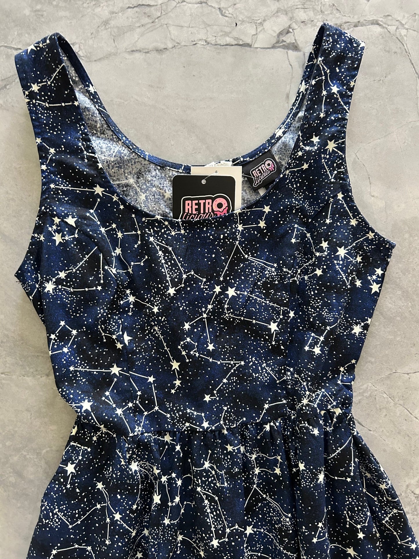 Glow in the Dark Constellations Fit & Flare Dress Retrolicious