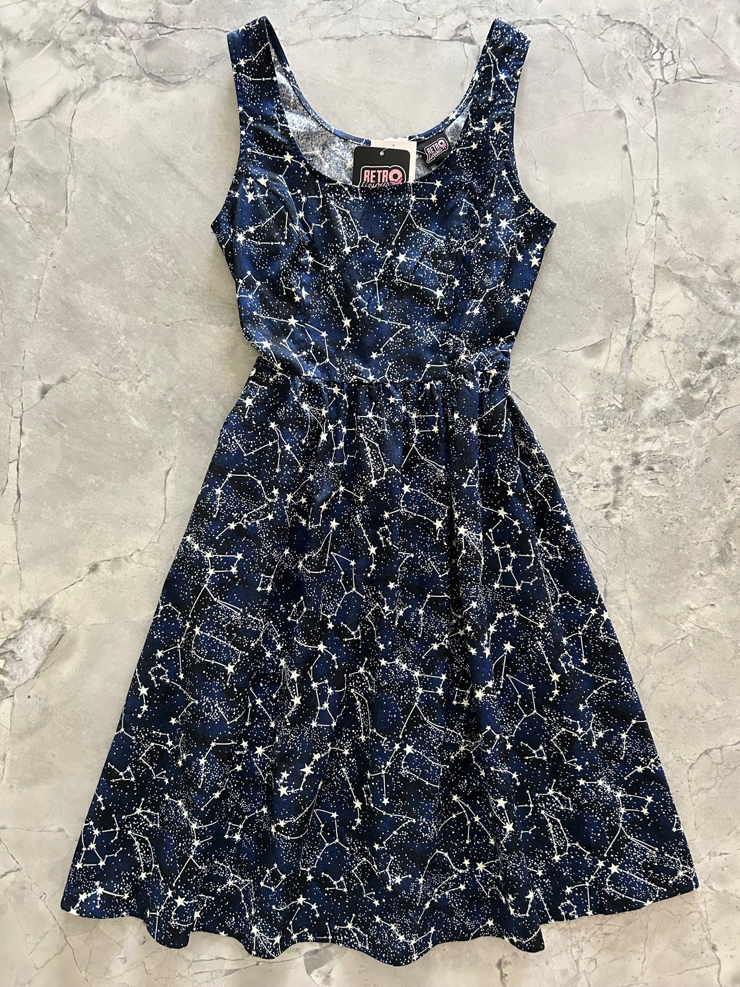 Glow in the Dark Constellations Fit & Flare Dress Retrolicious