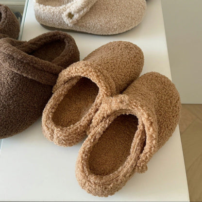 🩴 Women’s Closed-Toe Fleece-Lined Thickened Two-Way Wear Slippers FitiqueFit