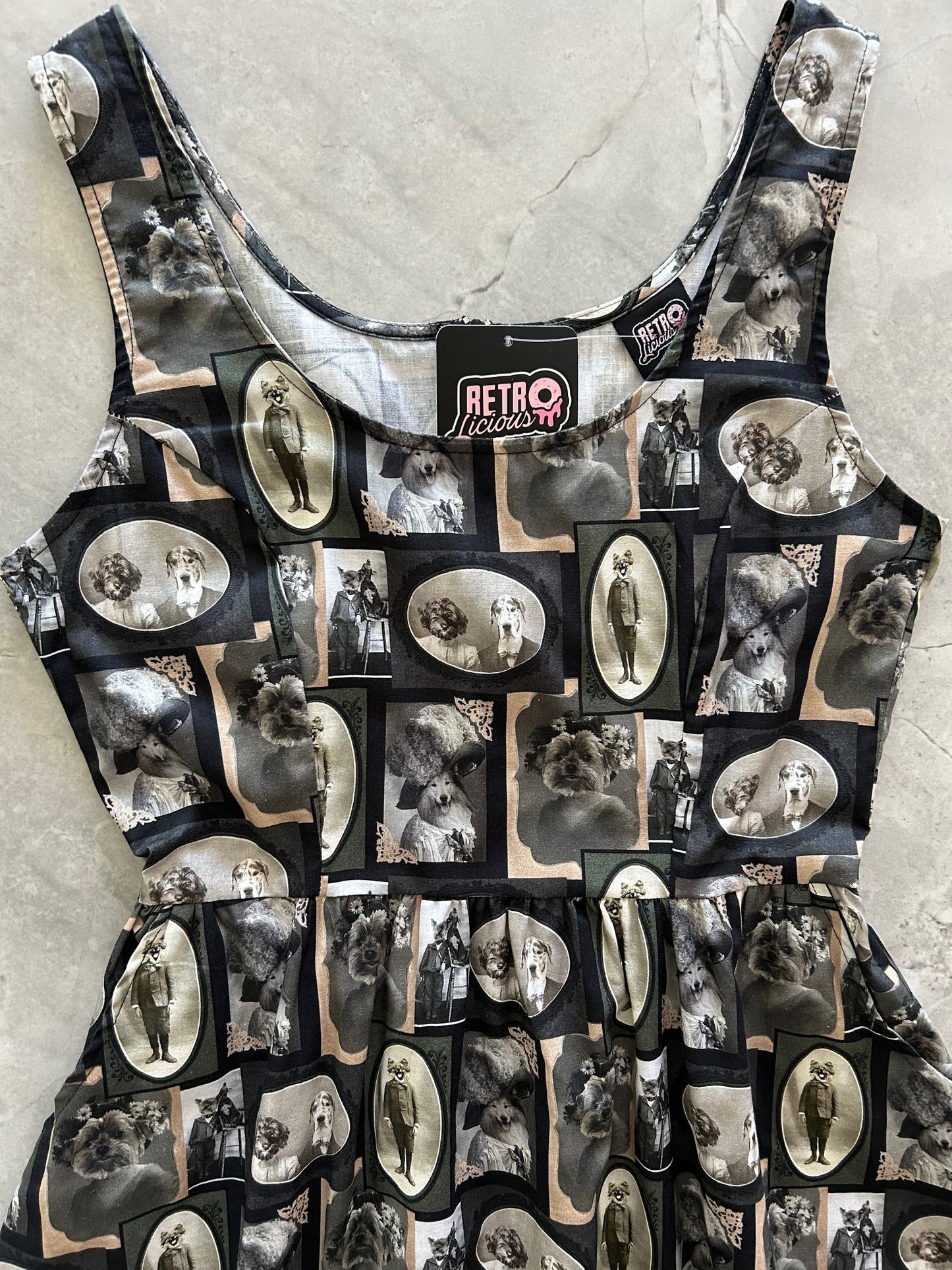 Dapper Dogs Fit & Flare Dress - Small only, 1 left! Retrolicious