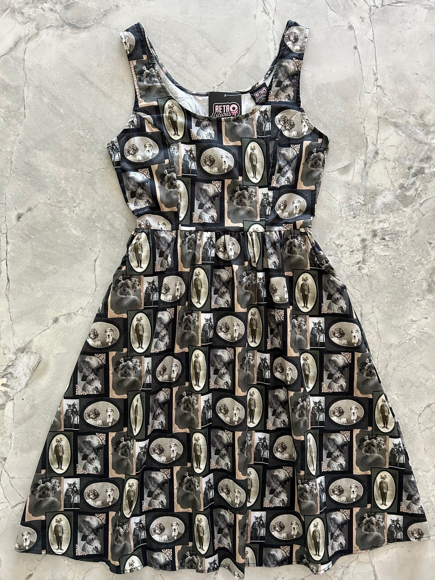 Dapper Dogs Fit & Flare Dress - Small only, 1 left! Retrolicious