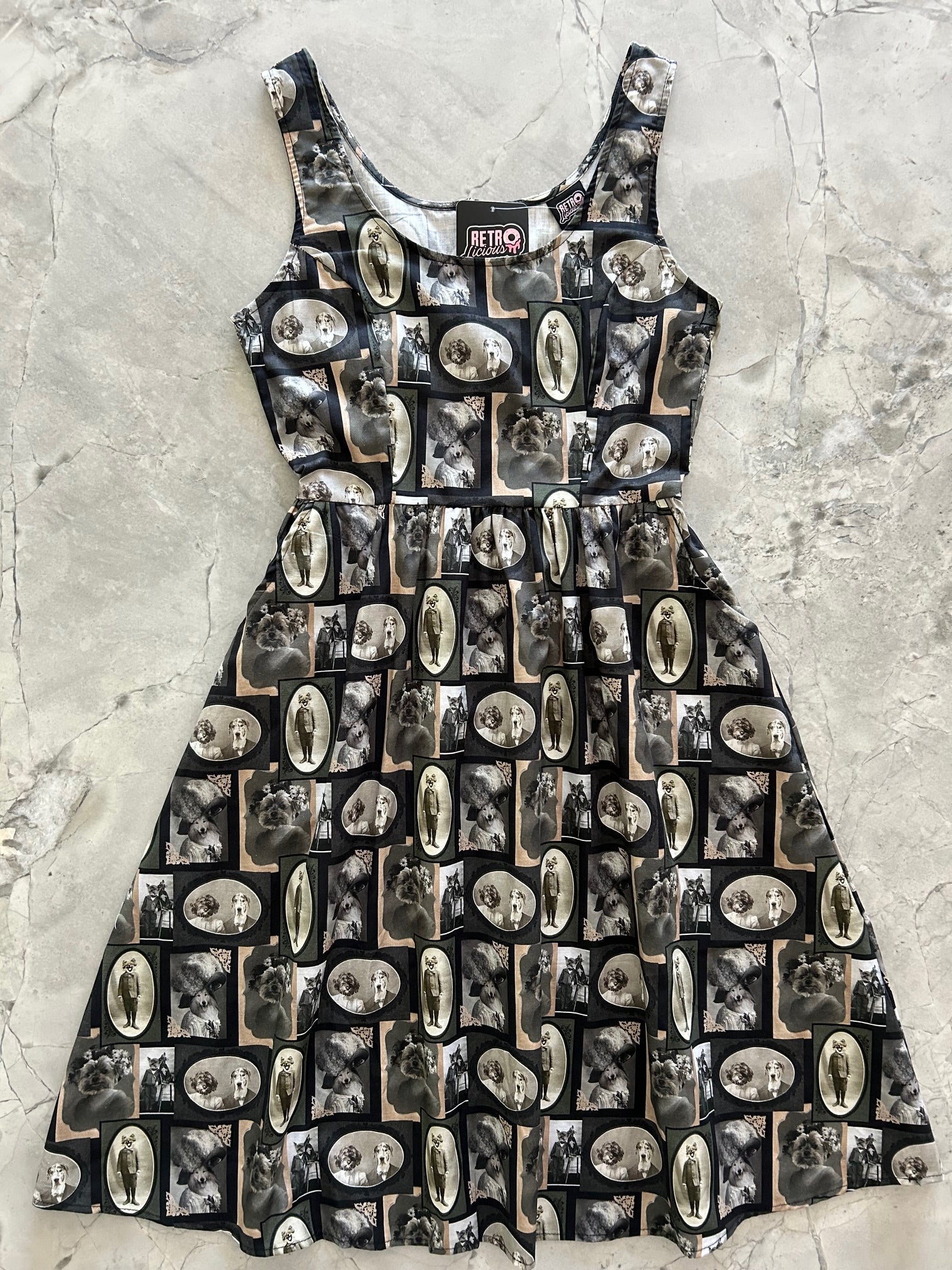 Dapper Dogs Fit & Flare Dress - Small only, 1 left! Retrolicious