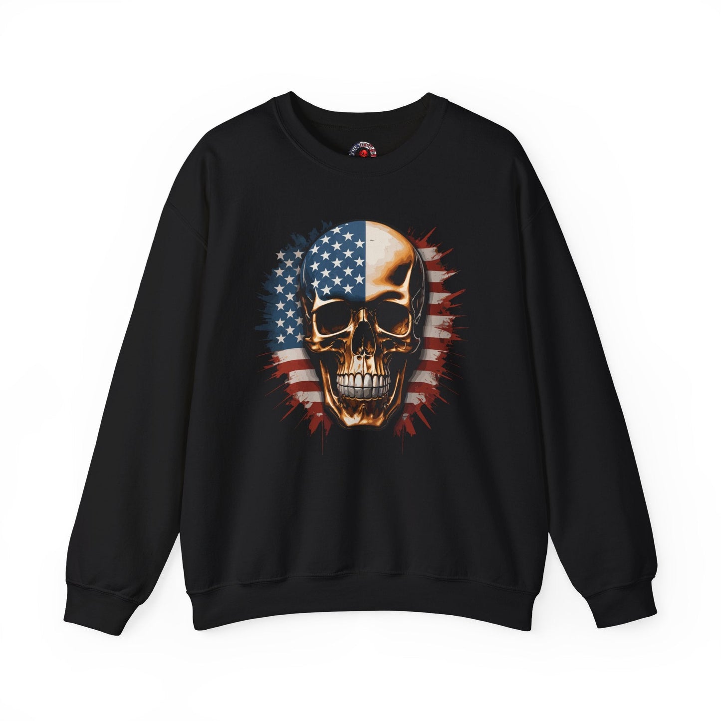 American Flag Skull Crewneck Sweatshirt
