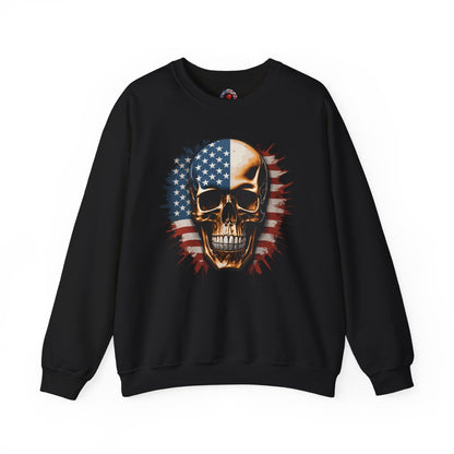 American Flag Skull Crewneck Sweatshirt