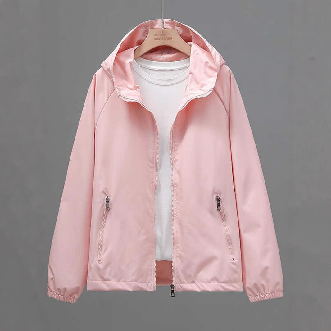 Women's Cropped Casual Loose Plus Size Hooded Thin Shell Jacket See size chart under “more details” The Fashion Celestial