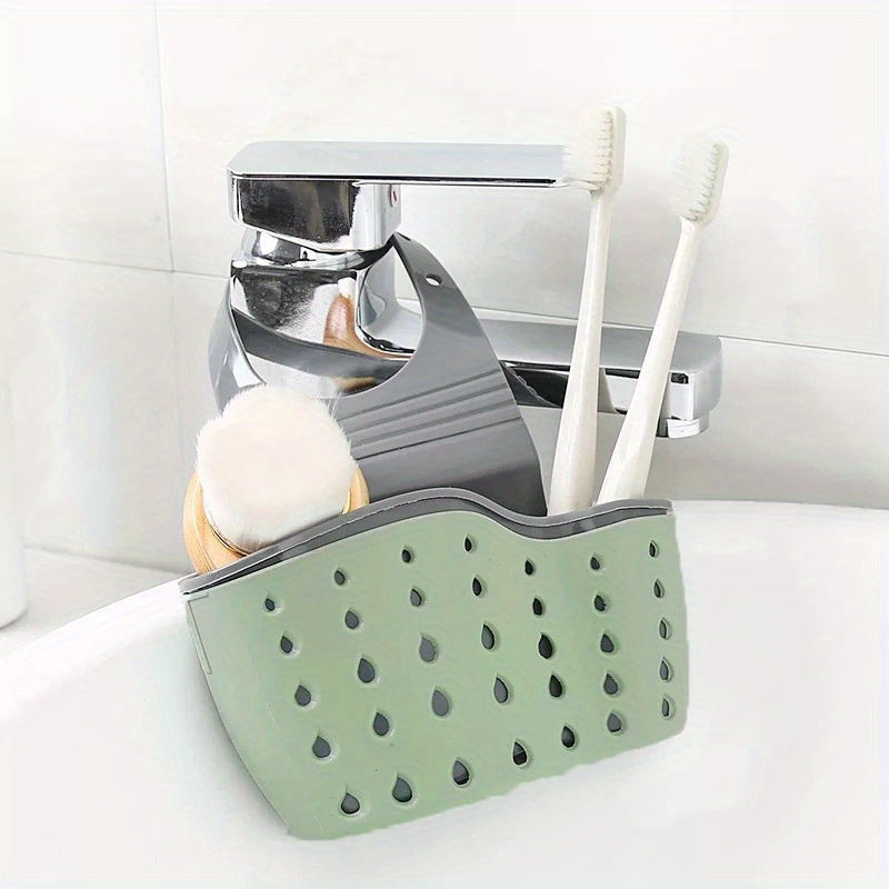 1 Pc Multifunctional Sink Sponge Rack With Adjustable Shoulder Strap - Hanging Bag, Organize And Drain Your Sponge With Ease - For Kitchen & Bathroom - Perfect For Home Organization - Ideal Gift For Housewarming NovaCart
