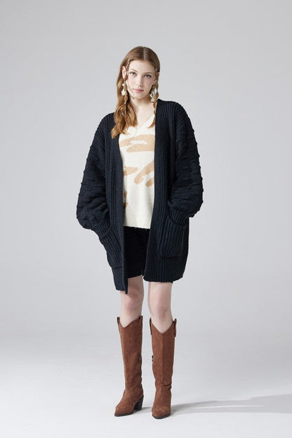 Oversized Pompom Sleeve Cardigan Shop Style & More | Fresh Looks, Everyday Deals & Free Shipping