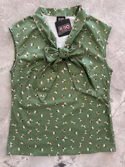 Bee Bow Top - 4X only, 1 left! Retrolicious