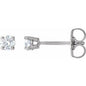Sterling Silver 3 mm Imitation White Cubic Zirconia Earrings Ethereal Legacy Boutiques