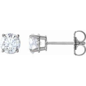 14K White 4 mm Natural White Sapphire Earrings Ethereal Legacy Boutiques