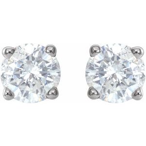Sterling Silver 4.5 mm Imitation White Cubic Zirconia Earrings Ethereal Legacy Boutiques