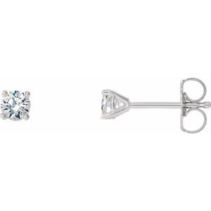 14K White 1/3 CTW Lab-Grown Diamond 4-Prong Stud Earrings Ethereal Legacy Boutiques
