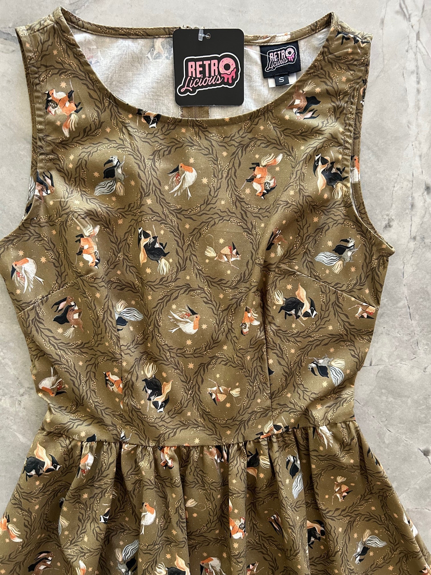 Witchy Animals Midi Dress Retrolicious