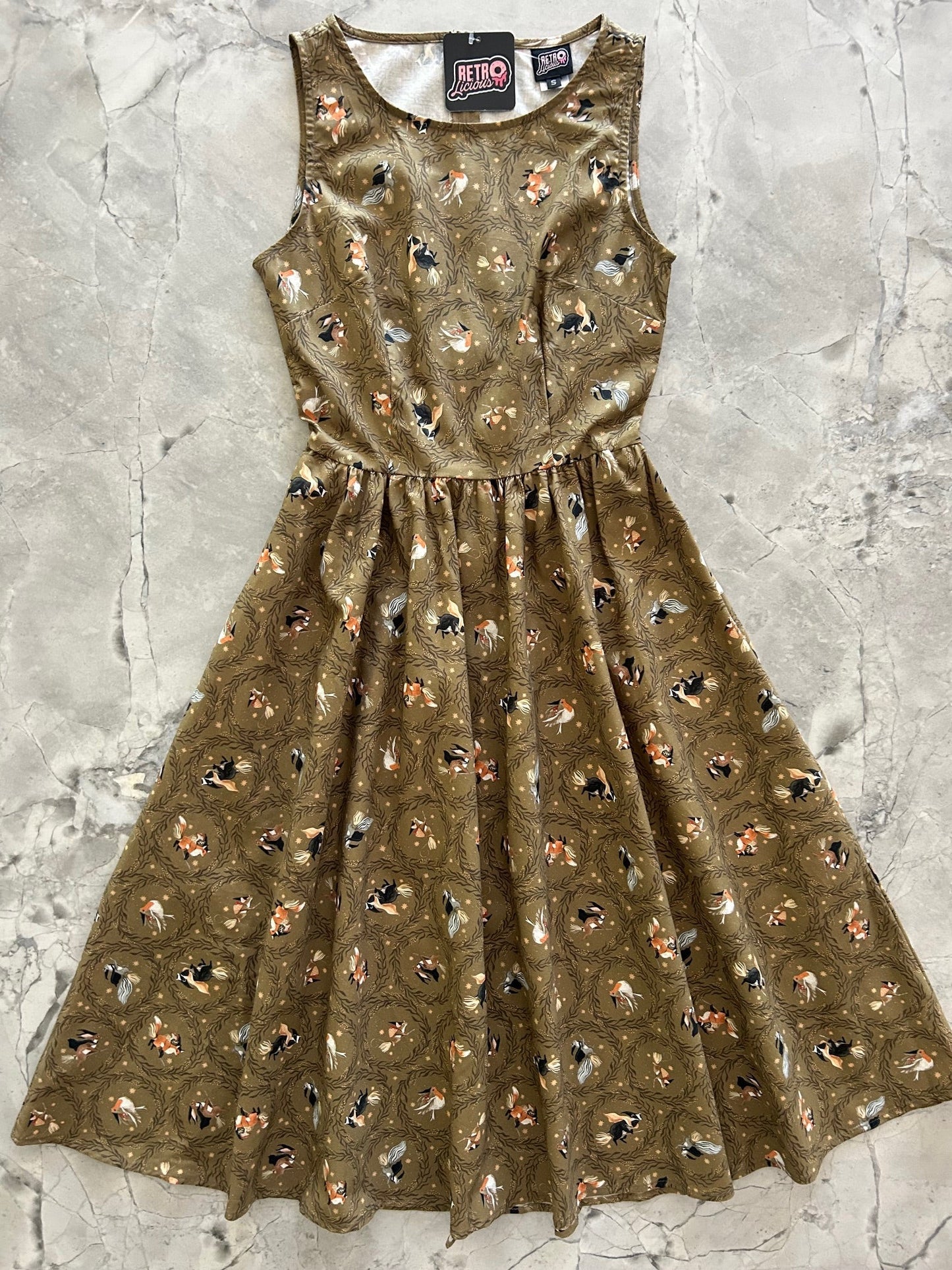 Witchy Animals Midi Dress Retrolicious