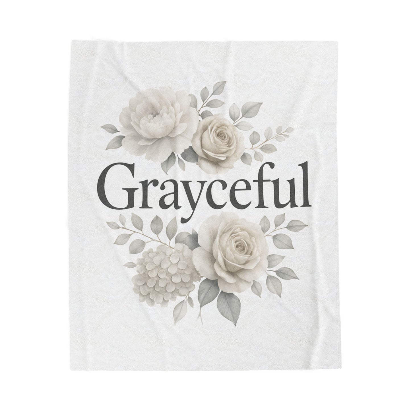 Elegant Floral Throw Blanket - Cozy Velveteen Plush Blanket for Home Decor, Gift for Her, Modern Chic Style, Occasion: Birthdays, [...] Grayceful LLC