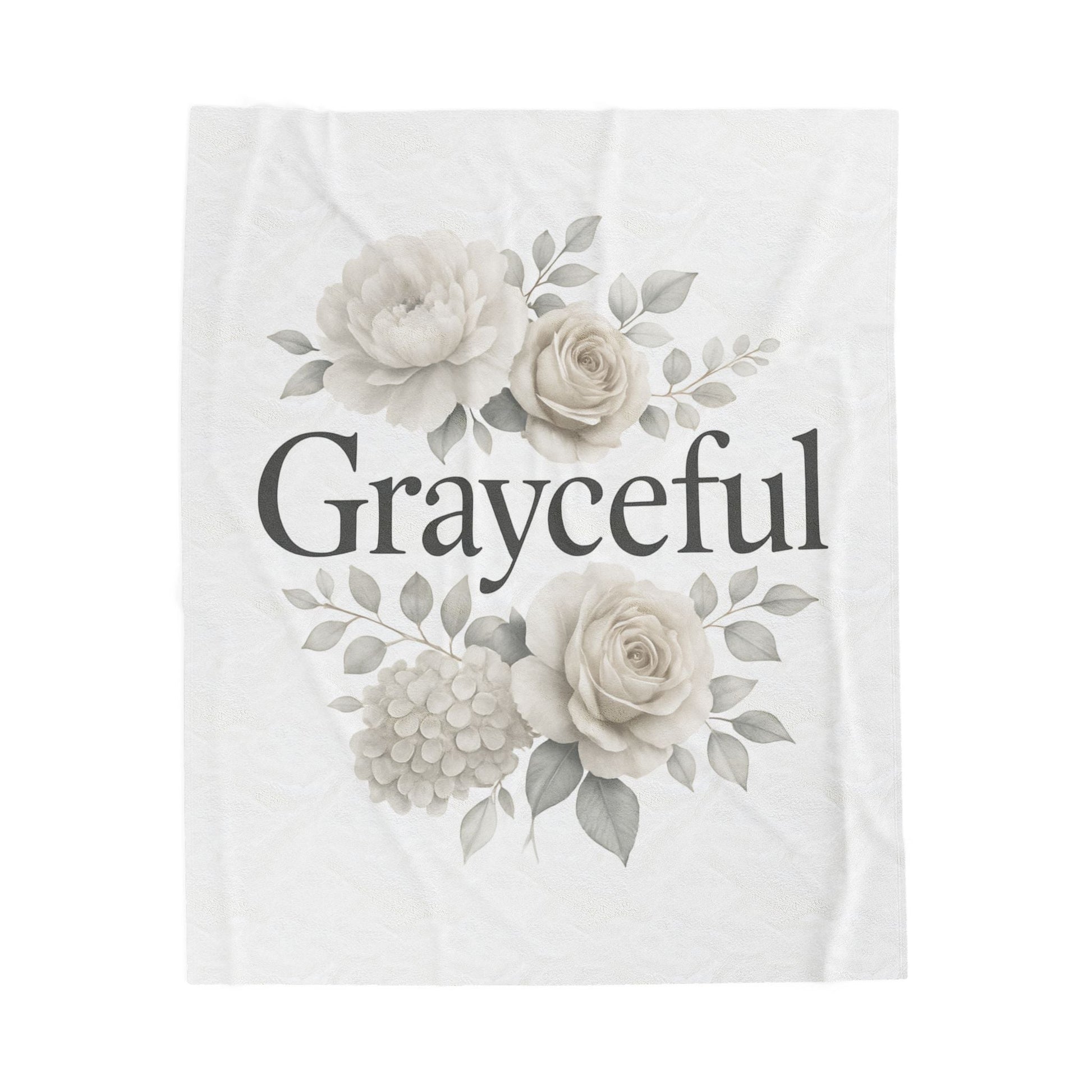 Elegant Floral Throw Blanket - Cozy Velveteen Plush Blanket for Home Decor, Gift for Her, Modern Chic Style, Occasion: Birthdays, [...] Grayceful LLC