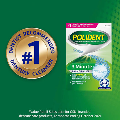 3 Minute Denture Cleanser Tablets - 120 Count