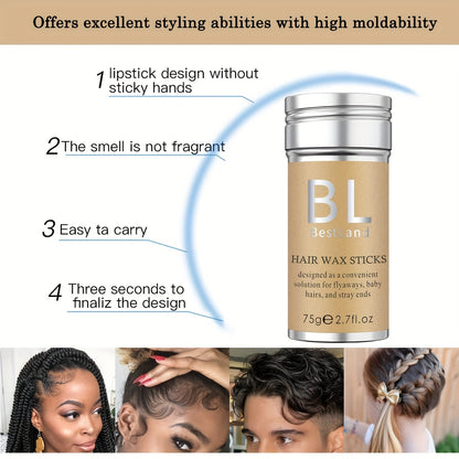 Styling Wax Stick, Flyaways Styling Wax Stick for Hair Edge Control, Hair Styling Stick for Kids' Hair NovaCart