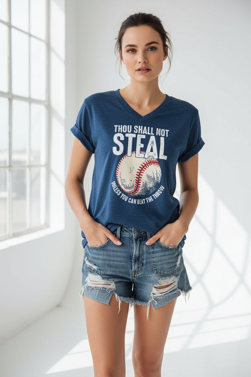 Thou Shall Not Steal Baseball Shirt for Women FitiqueFit