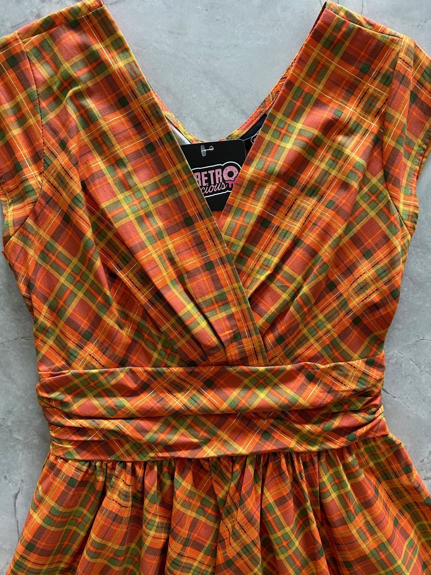 Orange Plaid Greta Dress Retrolicious