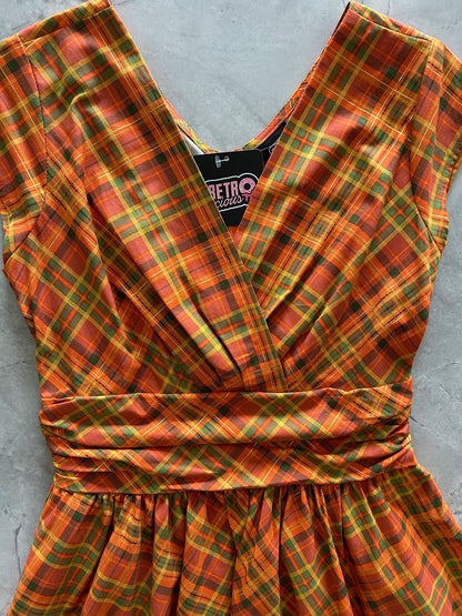 Orange Plaid Greta Dress Retrolicious