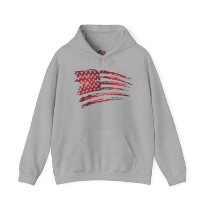 Red American Flag Hooded Sweatshirt The Devil's Pickle