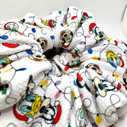 White Christmas Lights Mickey Bullet Scrunchie Enchanted Scrunch