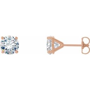 14K Rose 1 1/2 CTW Lab-Grown Diamond 4-Prong Stud Earrings Ethereal Legacy Boutiques