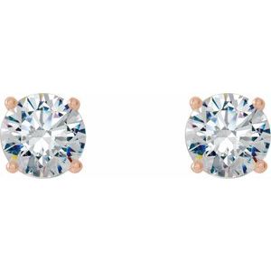 14K Rose 2 CTW Lab-Grown Diamond 4-Prong Stud Earrings Ethereal Legacy Boutiques