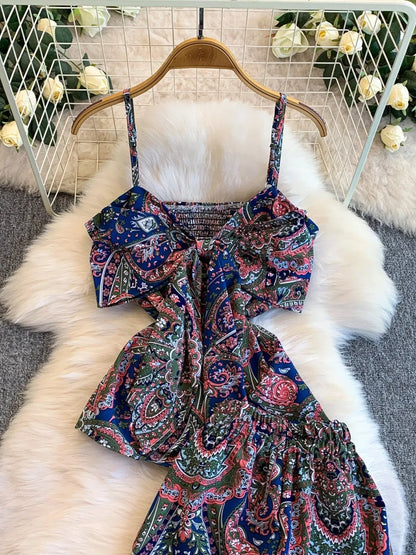 Printed Cami and Wide Leg Pants Set New Era Fashion LLc