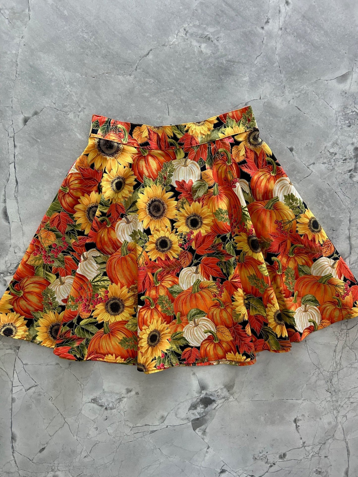 Sunflower & Pumpkin Skater Skirt Retrolicious