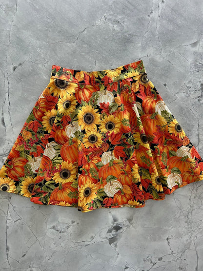Sunflower & Pumpkin Skater Skirt Retrolicious