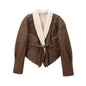 Chic French Waist Suede Jacket - Stylish Chocolate Leather Jacket for Women Country in My Heart