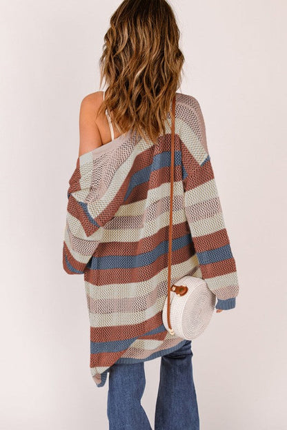 Stripe Colorblock Hollow-Out Cardigan Shop Style & More | Fresh Looks, Everyday Deals & Free Shipping