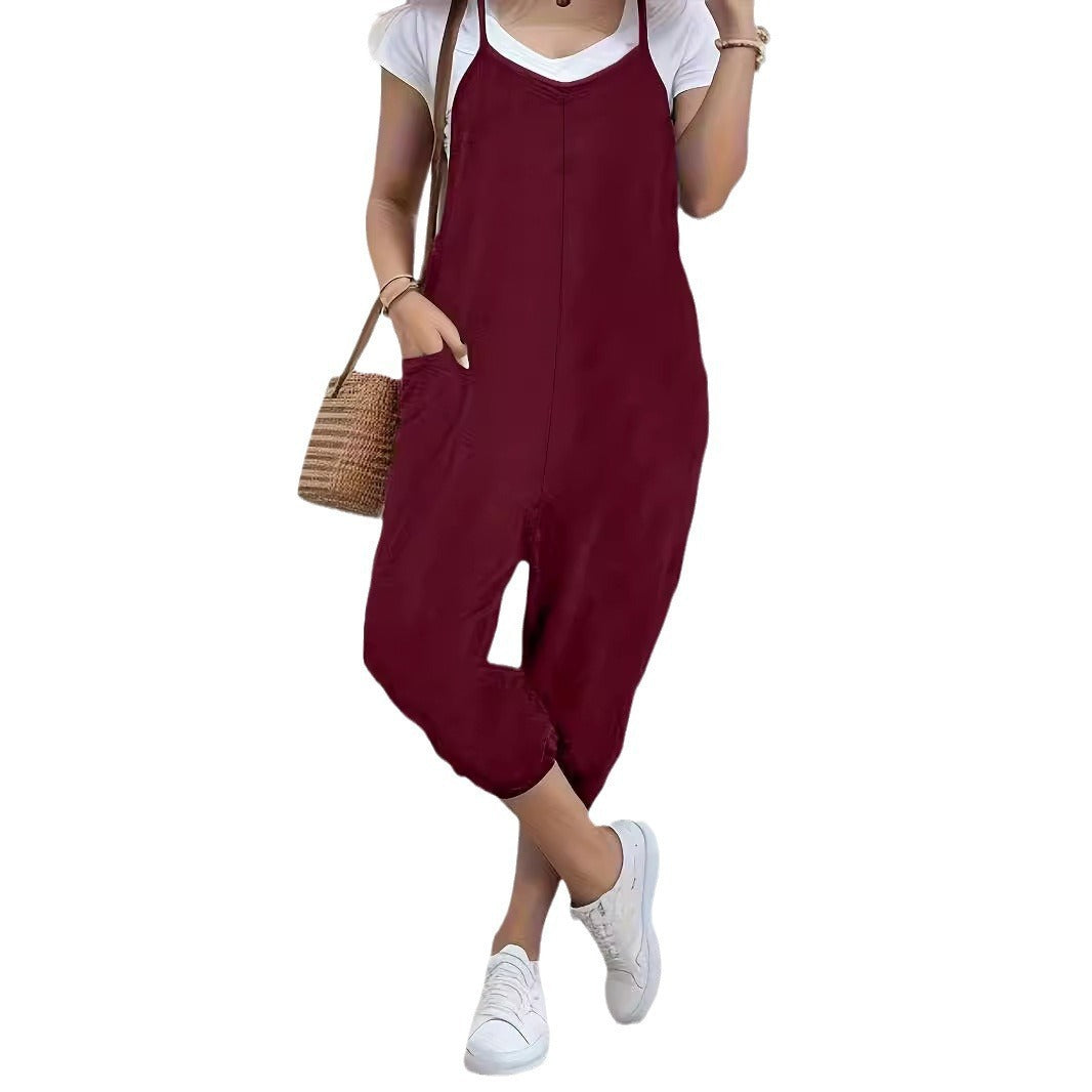 Pocket Sling Loose Casual Jumpsuit Women Grayceful LLC