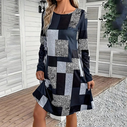 Women's Round Neck Long Sleeve Dress FitiqueFit