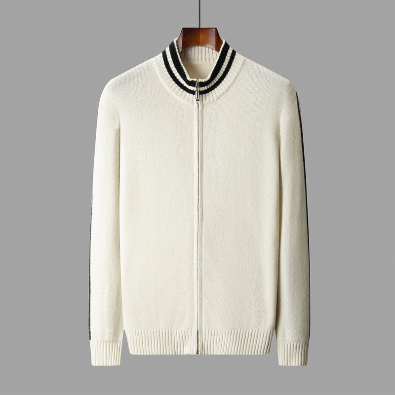 Men's Half-high Collar Knitted Slim-fitting All-matching Striped Sweater Grayceful LLC