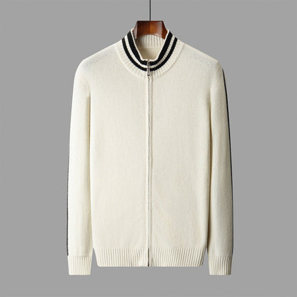 Men's Half-high Collar Knitted Slim-fitting All-matching Striped Sweater Grayceful LLC