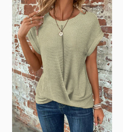 Women’s Textured Cuff Short‑Sleeve Tee FitiqueFit