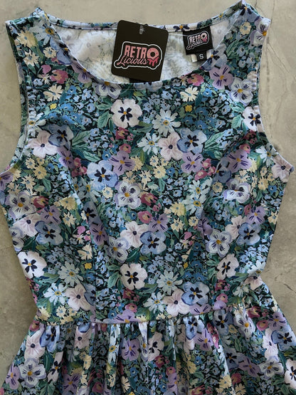 Painted Floral Vintage Dress Retrolicious