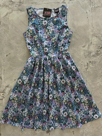 Painted Floral Vintage Dress Retrolicious