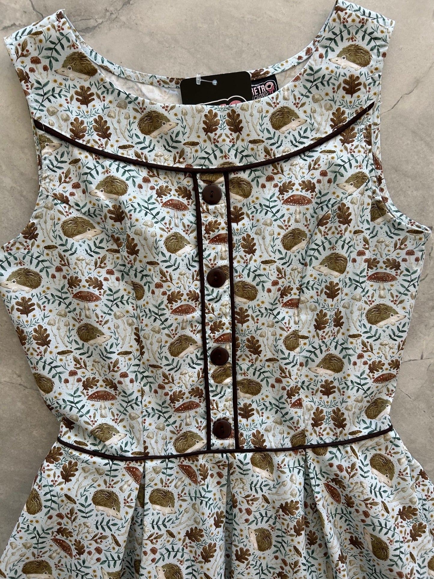 Elizabeth Dress in Hedgehogs Retrolicious