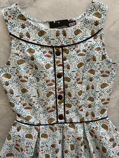 Elizabeth Dress in Hedgehogs Retrolicious