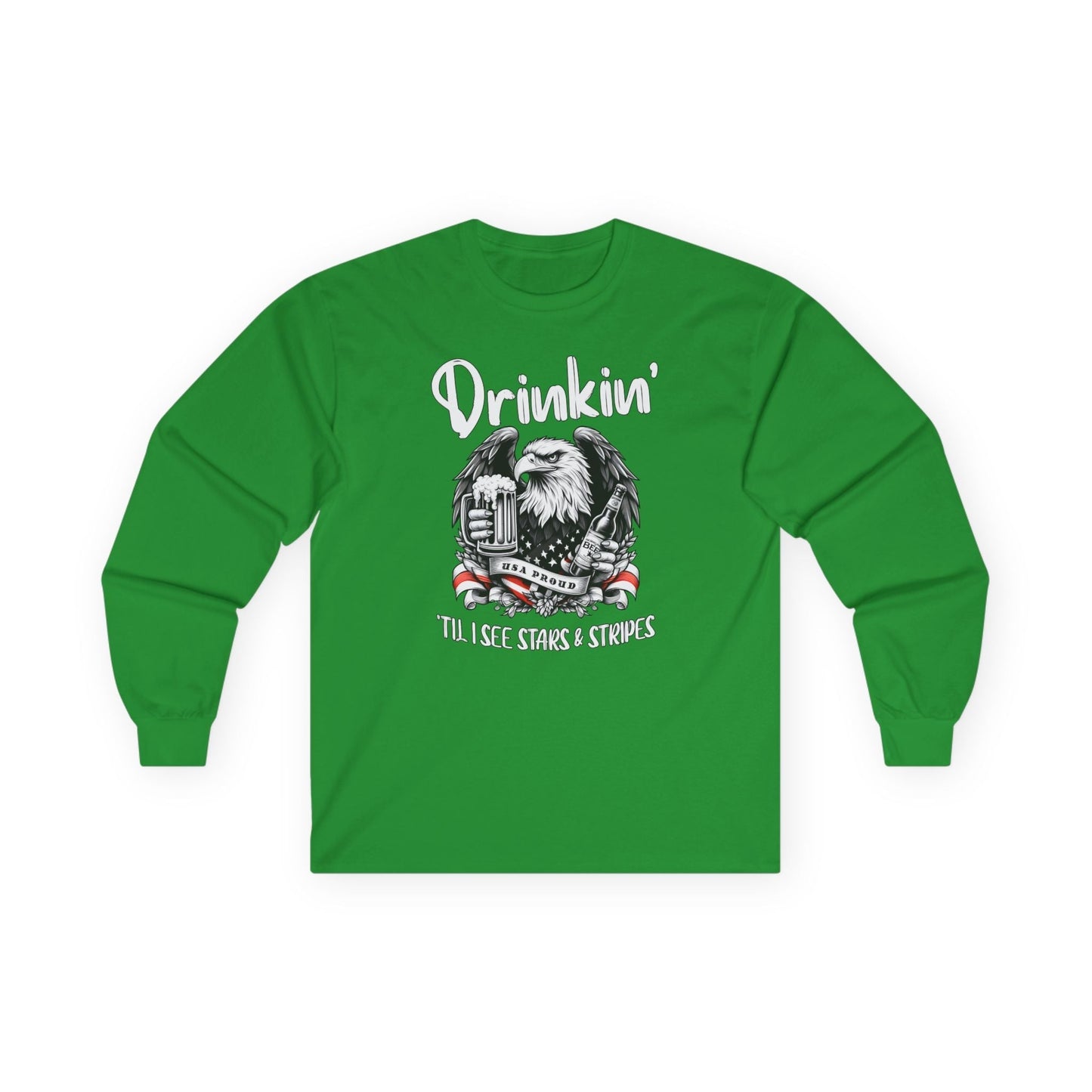 Drinkin' Til I See Stars & Stripes Long Sleeve Tee The Devil's Pickle