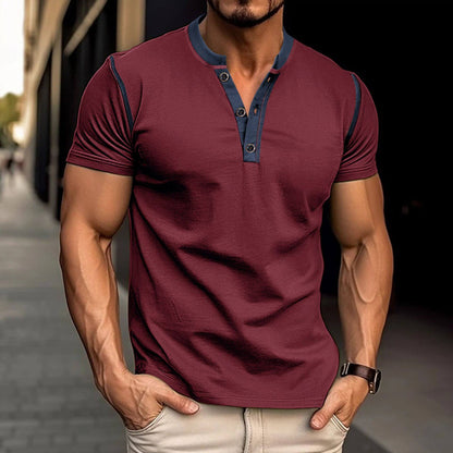 Men's Summer Polo Shirt with Button V-Neck, Short-sleeved SnagBag