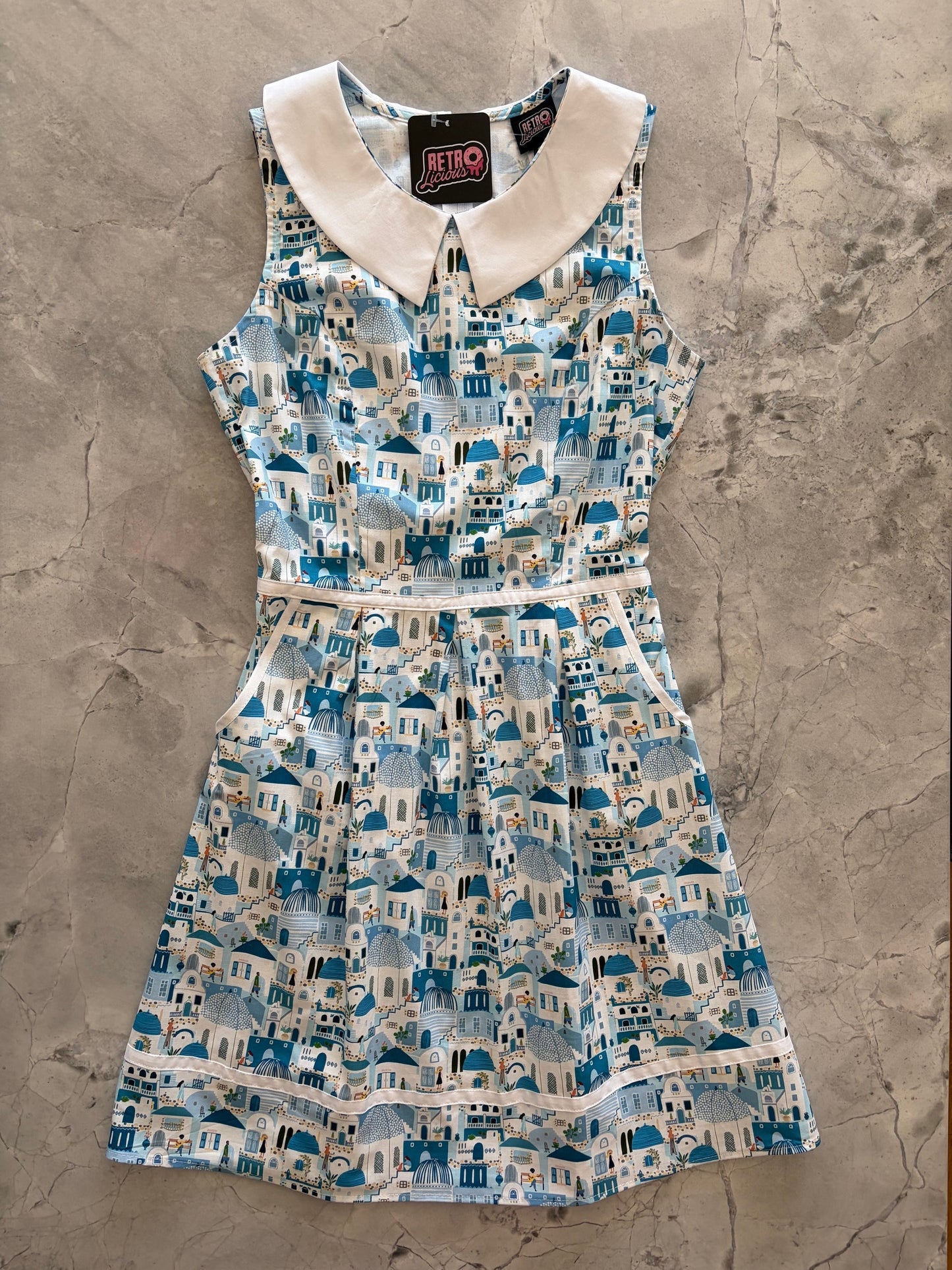 Santorini Collared Dress Retrolicious
