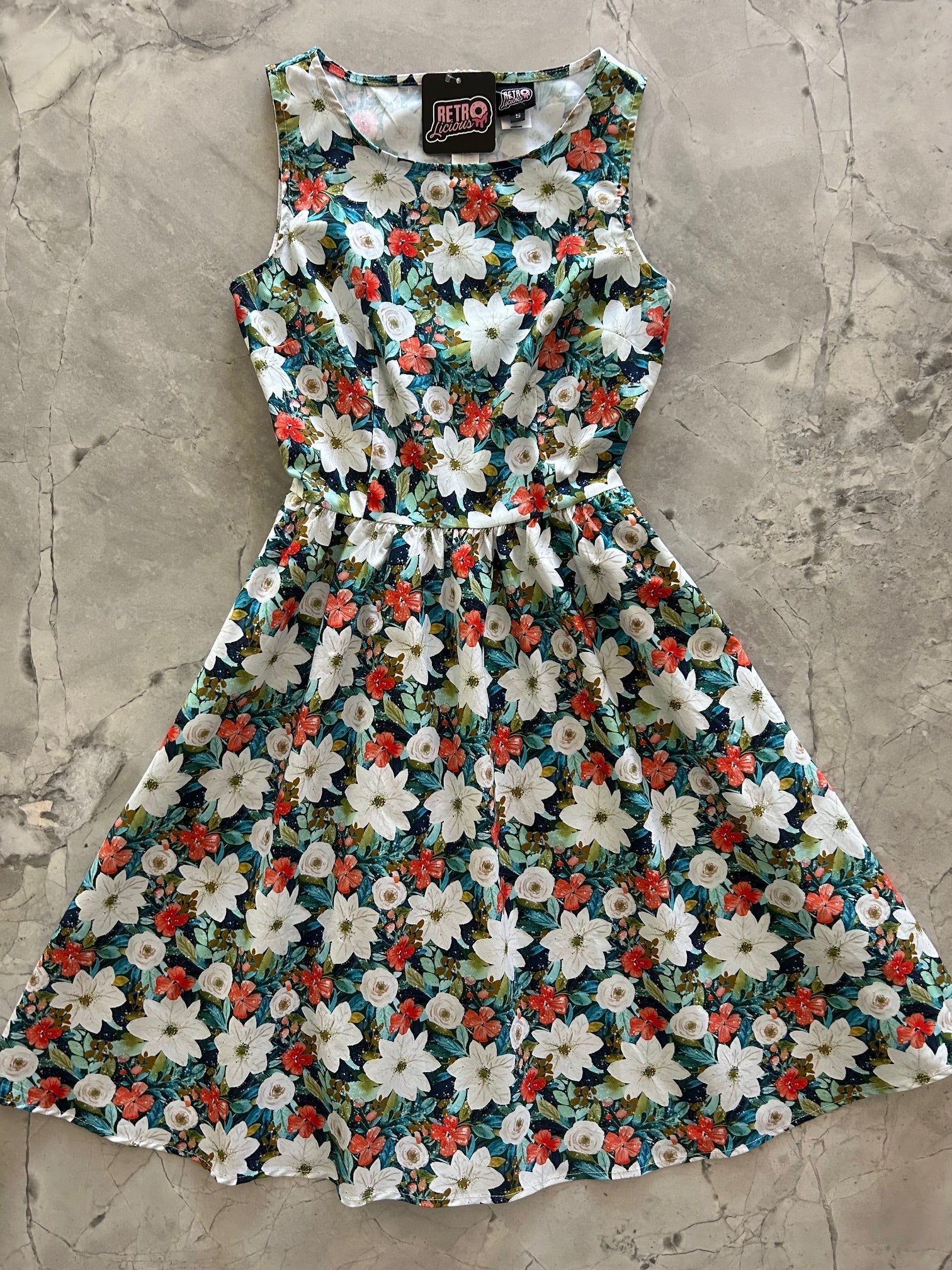 Winter Floral Vintage Dress Retrolicious