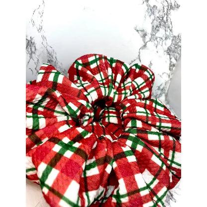 Red Plaid Christmas Bullet Scrunchie Enchanted Scrunch
