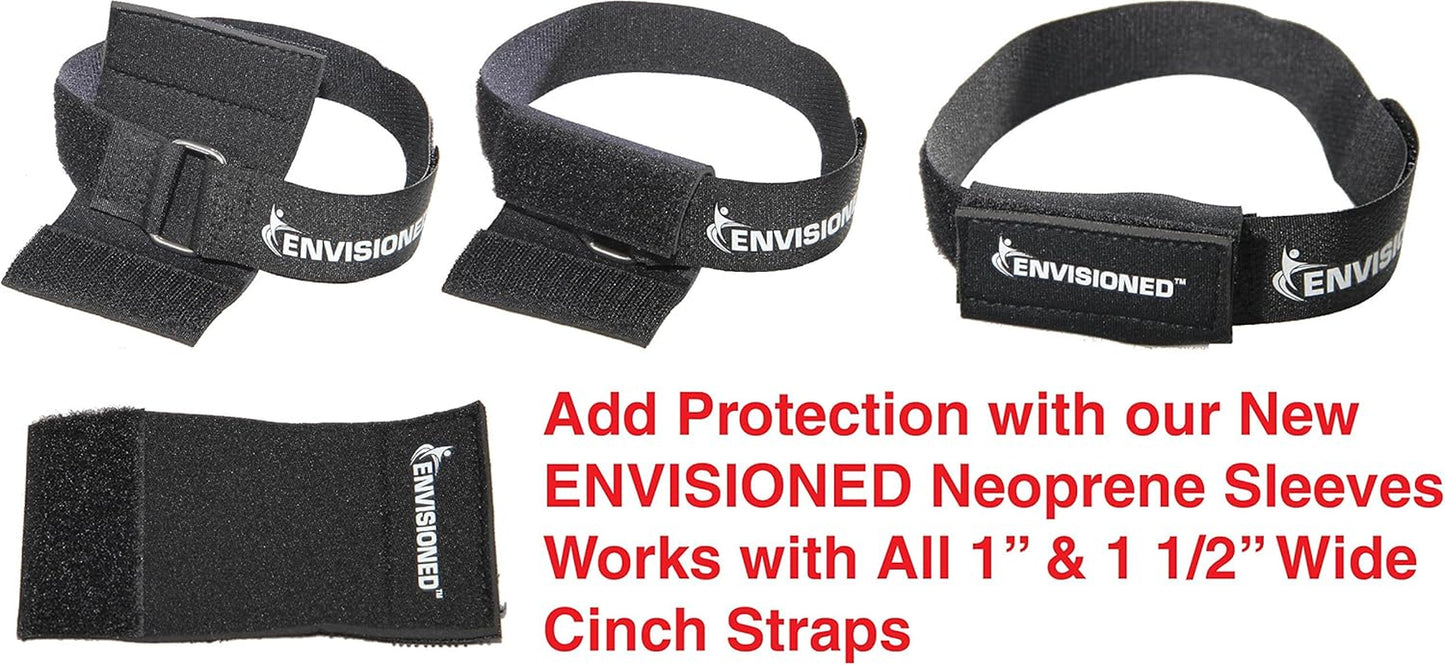 Premium Cinch Straps with Stainless Steel Metal Ring (Buckle), Reusable Durable Hook and Loop, Multipurpose Securing Straps 3/4" X 8" - 8 Pack plus 2 Bonus Origional Cinch Straps
